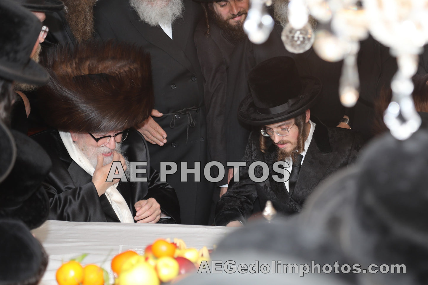 Skvere Rebbe with Sadigura Rebbe